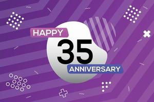 35th year anniversary logo vector design anniversary celebration with colorful geometric shapes abstract illustration