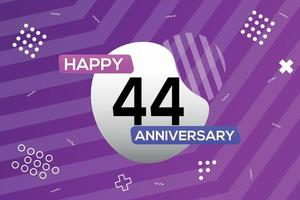44th year anniversary logo vector design anniversary celebration with colorful geometric shapes abstract illustration