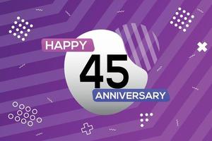 45th year anniversary logo vector design anniversary celebration with colorful geometric shapes abstract illustration