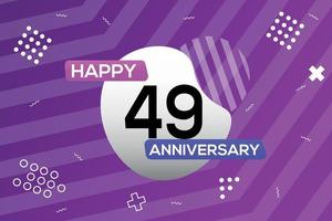 49th year anniversary logo vector design anniversary celebration with colorful geometric shapes abstract illustration