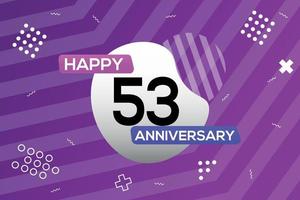 53rd year anniversary logo vector design anniversary celebration with colorful geometric shapes abstract illustration
