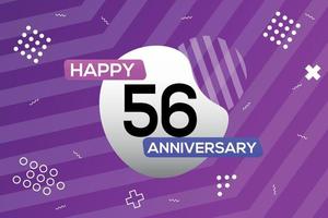 56th year anniversary logo vector design anniversary celebration with colorful geometric shapes abstract illustration