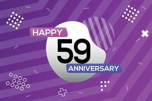 59th year anniversary logo vector design anniversary celebration with colorful geometric shapes abstract illustration
