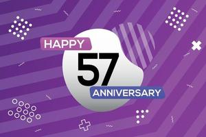 57th year anniversary logo vector design anniversary celebration with colorful geometric shapes abstract illustration