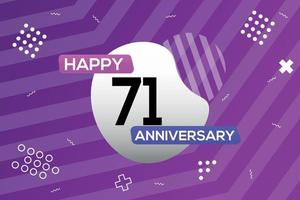 71st year anniversary logo vector design anniversary celebration with colorful geometric shapes abstract illustration