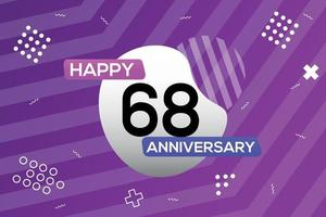 68th year anniversary logo vector design anniversary celebration with colorful geometric shapes abstract illustration