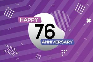 76th year anniversary logo vector design anniversary celebration with colorful geometric shapes abstract illustration