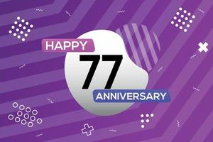 77th year anniversary logo vector design anniversary celebration with colorful geometric shapes abstract illustration
