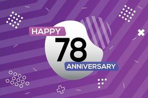 78th year anniversary logo vector design anniversary celebration with colorful geometric shapes abstract illustration
