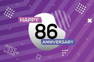 86th year anniversary logo vector design anniversary celebration with colorful geometric shapes abstract illustration