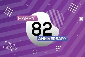 82nd year anniversary logo vector design anniversary celebration with colorful geometric shapes abstract illustration
