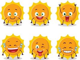 Cartoon character of sun with smile expression vector