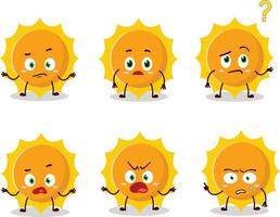 Cartoon character of sun with what expression vector