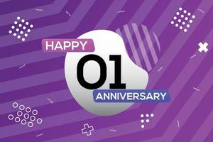 01st year anniversary logo vector design anniversary celebration with colorful geometric shapes abstract illustration