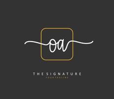 o un oa inicial letra escritura y firma logo. un concepto escritura inicial logo con modelo elemento. vector
