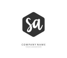 SA Initial letter handwriting and  signature logo. A concept handwriting initial logo with template element. vector