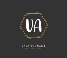 U A UA Initial letter handwriting and  signature logo. A concept handwriting initial logo with template element. vector