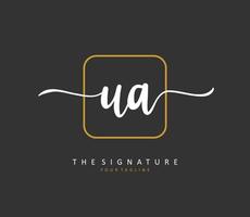 tu un ua inicial letra escritura y firma logo. un concepto escritura inicial logo con modelo elemento. vector