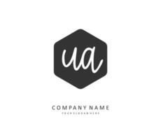 U A UA Initial letter handwriting and  signature logo. A concept handwriting initial logo with template element. vector