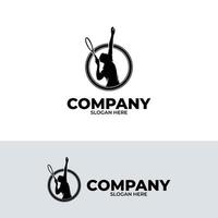 Tennis player logo design inspiration vector