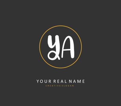 YA Initial letter handwriting and  signature logo. A concept handwriting initial logo with template element. vector