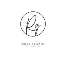 RG Initial letter handwriting and  signature logo. A concept handwriting initial logo with template element. vector