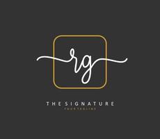 RG Initial letter handwriting and  signature logo. A concept handwriting initial logo with template element. vector