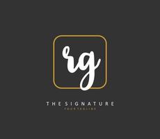 RG Initial letter handwriting and  signature logo. A concept handwriting initial logo with template element. vector