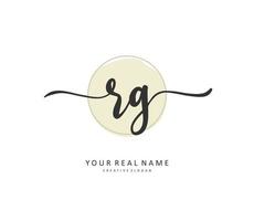 RG Initial letter handwriting and  signature logo. A concept handwriting initial logo with template element. vector