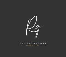 RG Initial letter handwriting and  signature logo. A concept handwriting initial logo with template element. vector