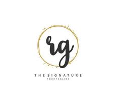 RG Initial letter handwriting and  signature logo. A concept handwriting initial logo with template element. vector