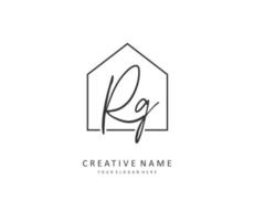 RG Initial letter handwriting and  signature logo. A concept handwriting initial logo with template element. vector