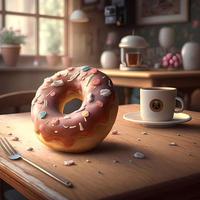 donut illustration AI Generated photo