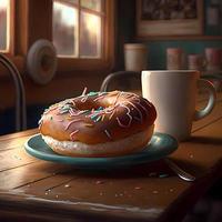 donut illustration AI Generated photo