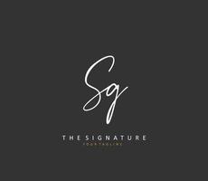 SG Initial letter handwriting and  signature logo. A concept handwriting initial logo with template element. vector