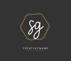 SG Initial letter handwriting and  signature logo. A concept handwriting initial logo with template element. vector