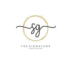 SG Initial letter handwriting and  signature logo. A concept handwriting initial logo with template element. vector