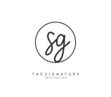 SG Initial letter handwriting and  signature logo. A concept handwriting initial logo with template element. vector