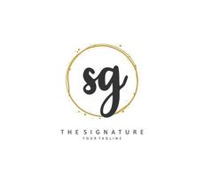 SG Initial letter handwriting and  signature logo. A concept handwriting initial logo with template element. vector