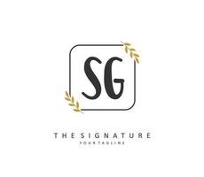 sg inicial letra escritura y firma logo. un concepto escritura inicial logo con modelo elemento. vector