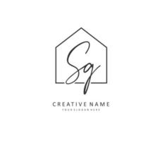 SG Initial letter handwriting and  signature logo. A concept handwriting initial logo with template element. vector