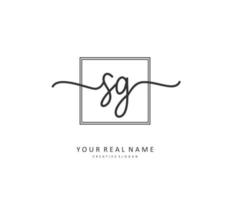 SG Initial letter handwriting and  signature logo. A concept handwriting initial logo with template element. vector
