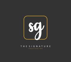 SG Initial letter handwriting and  signature logo. A concept handwriting initial logo with template element. vector