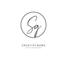 SG Initial letter handwriting and  signature logo. A concept handwriting initial logo with template element. vector