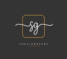 SG Initial letter handwriting and  signature logo. A concept handwriting initial logo with template element. vector