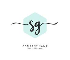 SG Initial letter handwriting and  signature logo. A concept handwriting initial logo with template element. vector
