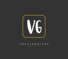 VG Initial letter handwriting and  signature logo. A concept handwriting initial logo with template element. vector