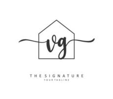 VG Initial letter handwriting and  signature logo. A concept handwriting initial logo with template element. vector