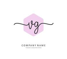 VG Initial letter handwriting and  signature logo. A concept handwriting initial logo with template element. vector