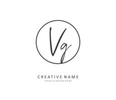 VG Initial letter handwriting and  signature logo. A concept handwriting initial logo with template element. vector